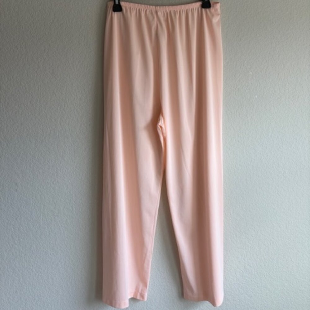 Vintage Vanity Fair Silky Nylon 2 Piece Pajama Set Peach Size L USA Retro 80's - Picture 5 of 11